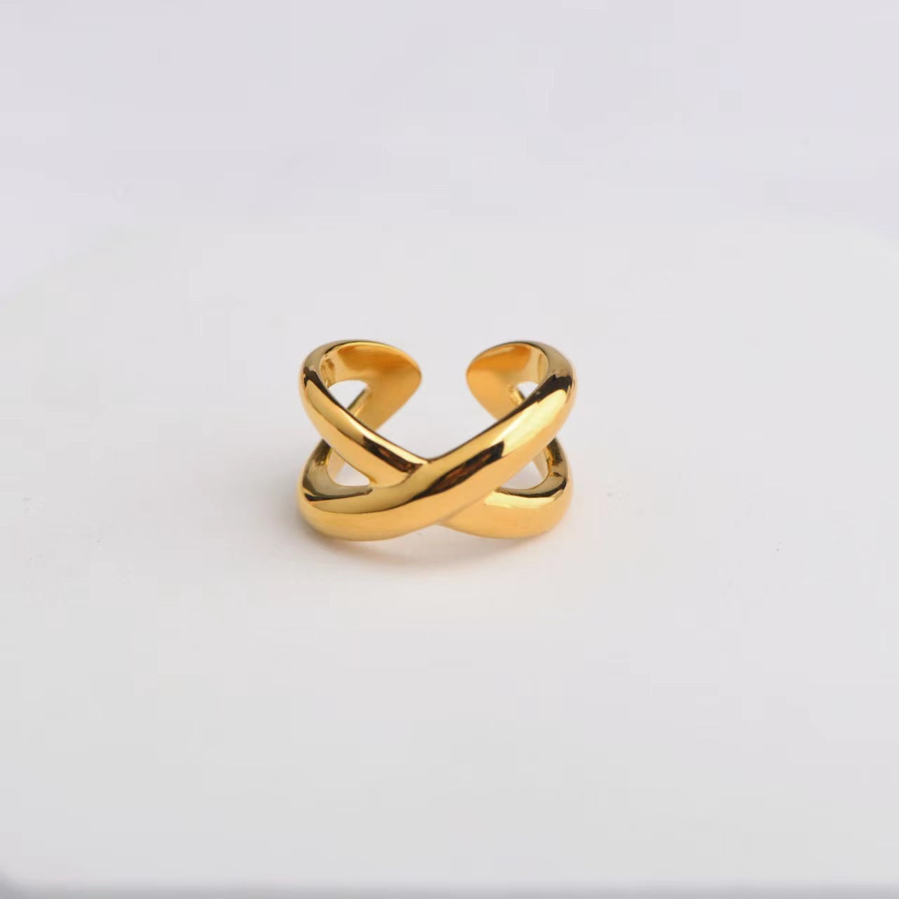 Womens Stainless Steel Gold Ring Multilayer Coil Cross Geometric Design For Everyday Wear Size 6 7 8 For Daily Use