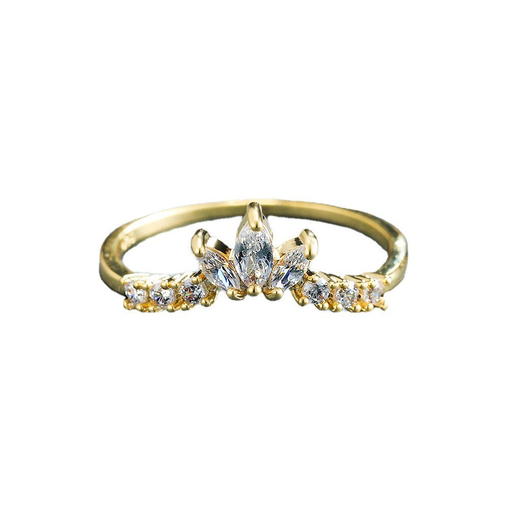 Gold Tone Oval Ring For Women Geometric Copper Design Fashion Jewelry Everyday Wear Everyday Style Accessories Chic