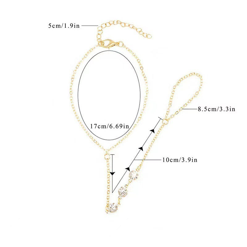 Womens Geometric Alloy Bracelet Double Sided Diamond Design Electroplated Gold Finish Fashion Jewelry Elegantly