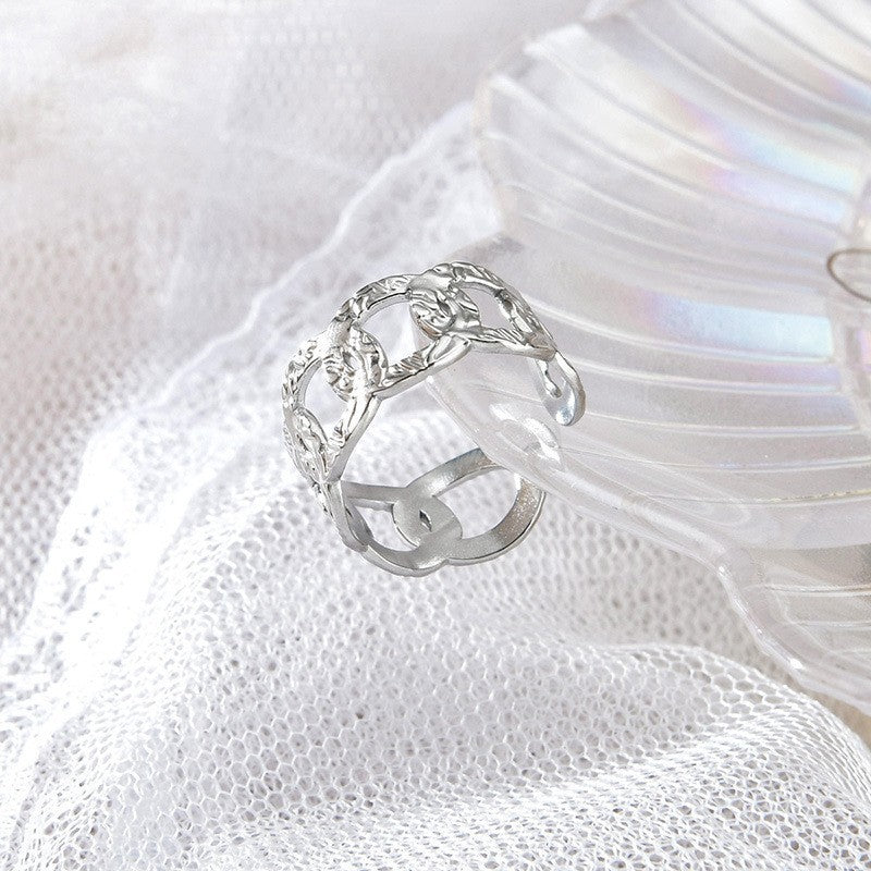 Couple Rings Titanium Steel U Shape Electroplated Anniversary Promise Bands Matching Round Design Design Rings