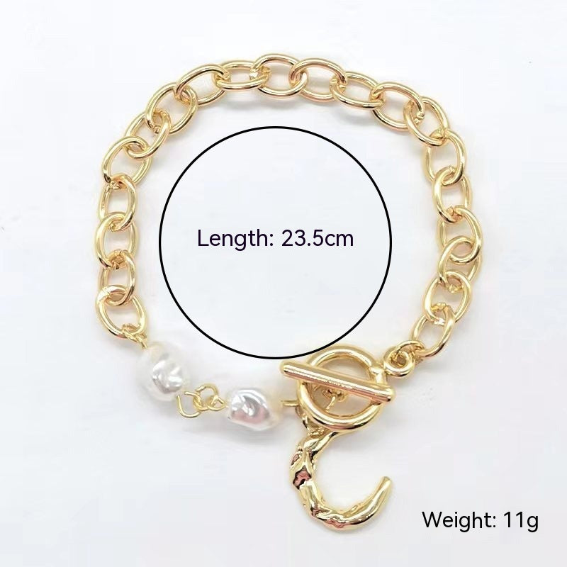 Bohemian Bracelet With Pearl Accents Geometric Shapes