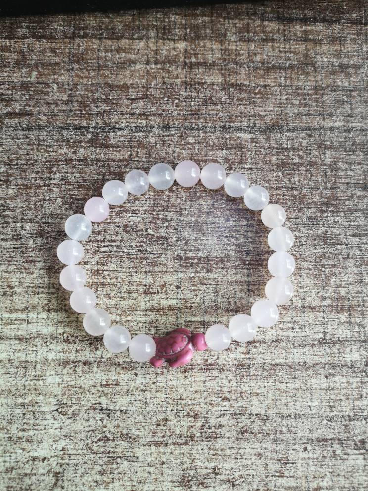 Unisex Volcanic Stone Bracelet With White Turquoise Geometric Design And Elastic Band For Men Women Everyday Wear