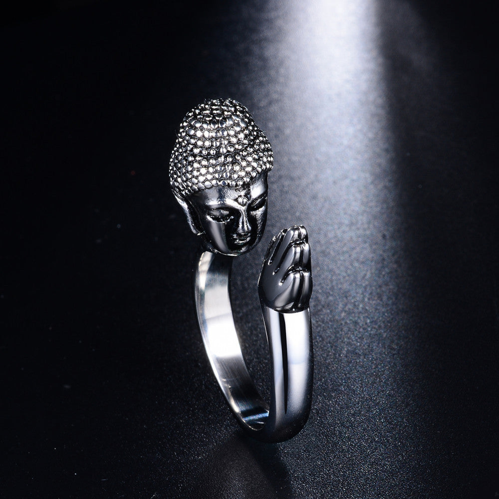Mens Vintage Ring Punk Alloy Casting Adjustable Unisex Ring Retro Fashion Statement Jewelry Band Everyday Gift