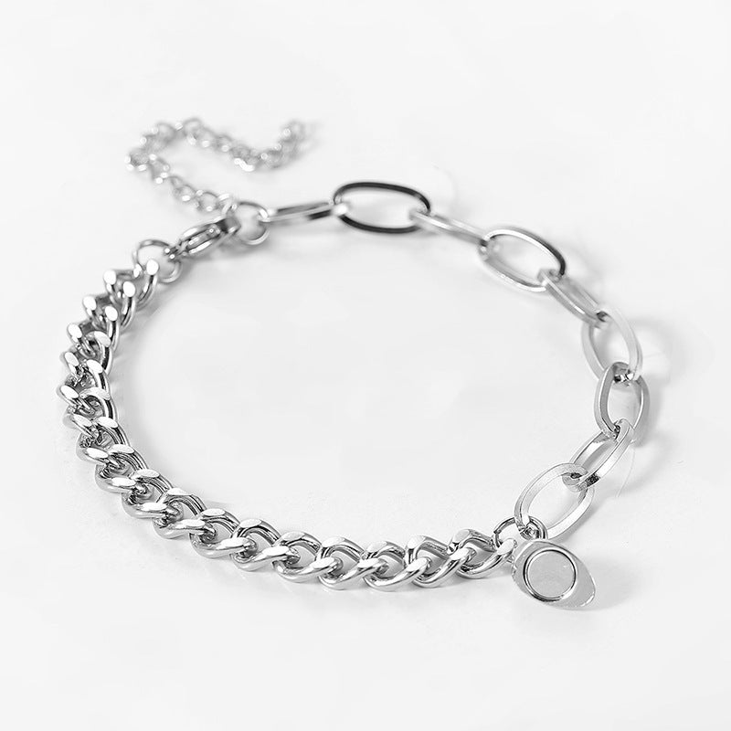 Couples Matching Bracelet Set Stainless Steel Love Magnet Bracelet Adjustable Length Relationship Jewelry Gift