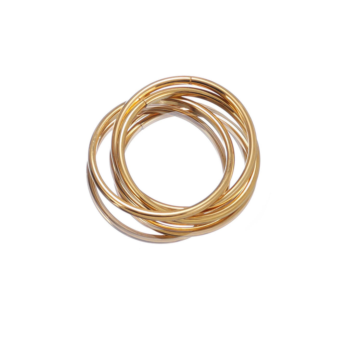 Womens Stainless Steel Rotating Trinity Ring Electroplated Geometric Band With Round Elements Anniversary Promise Ring