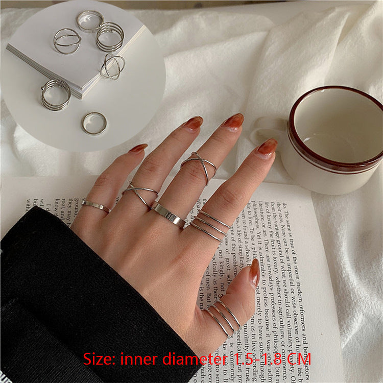 Womens Geometric Rings Set Of 6 Alloy Knuckle Rings Stacking Fashion Jewelry For Women And Girls For Daily Wear