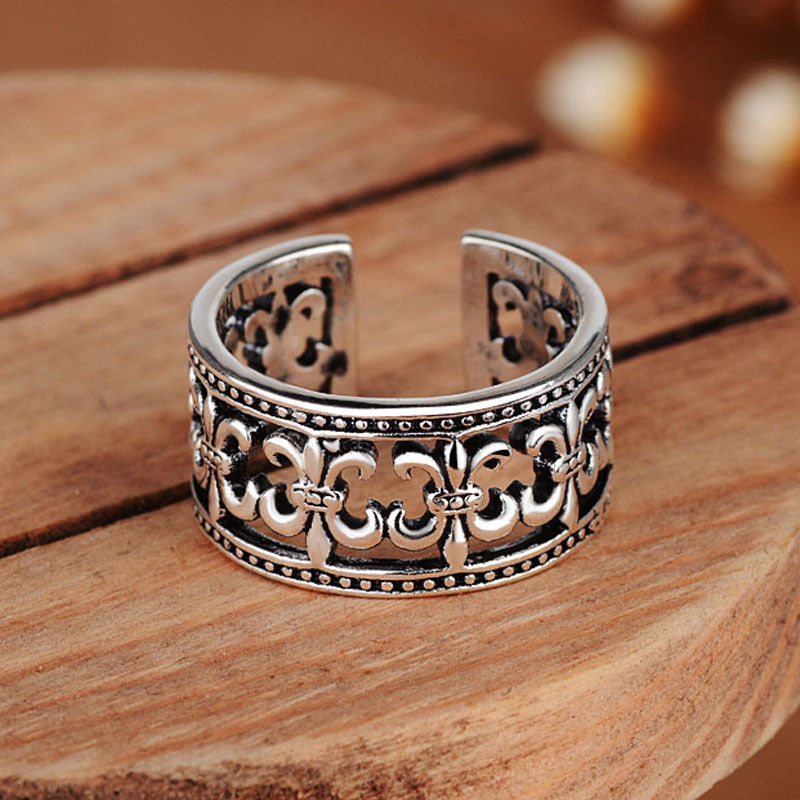 Men's Silver Plated Cross Ring Hip Hop Style Simple Fashion Ring Jewelry For Men Everyday Wear For Men Style X