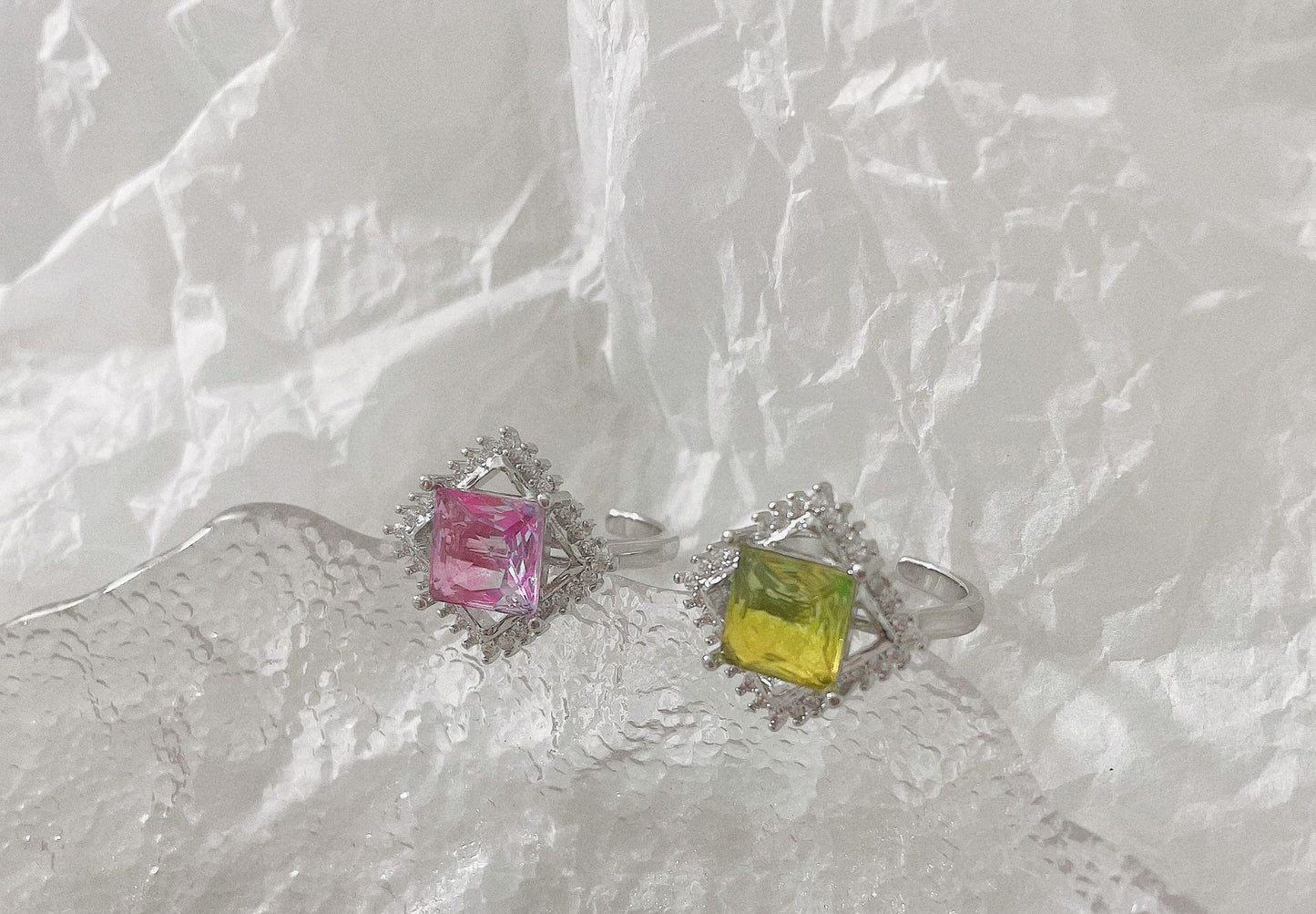 Ring Niche Design Three Dimensional Geometric Simplicity Copper Ring For Women Elegant Fashion Accessory Quartz