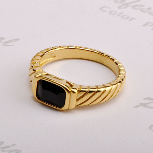Exquisite Korean Style Black Diamond Ring Index Finger Ring