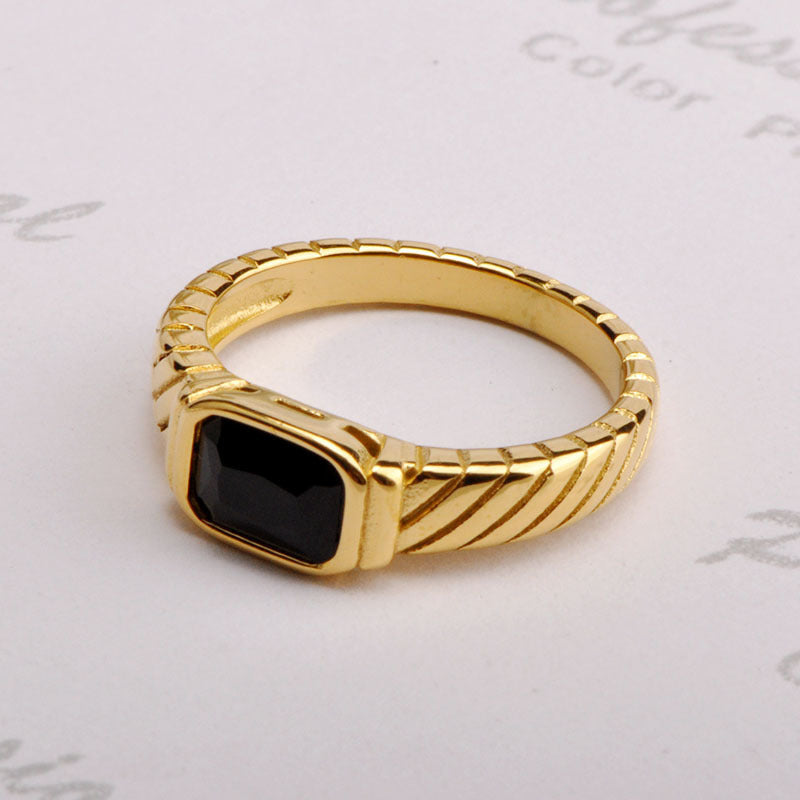 Exquisite Korean Style Black Diamond Ring Index Finger Ring