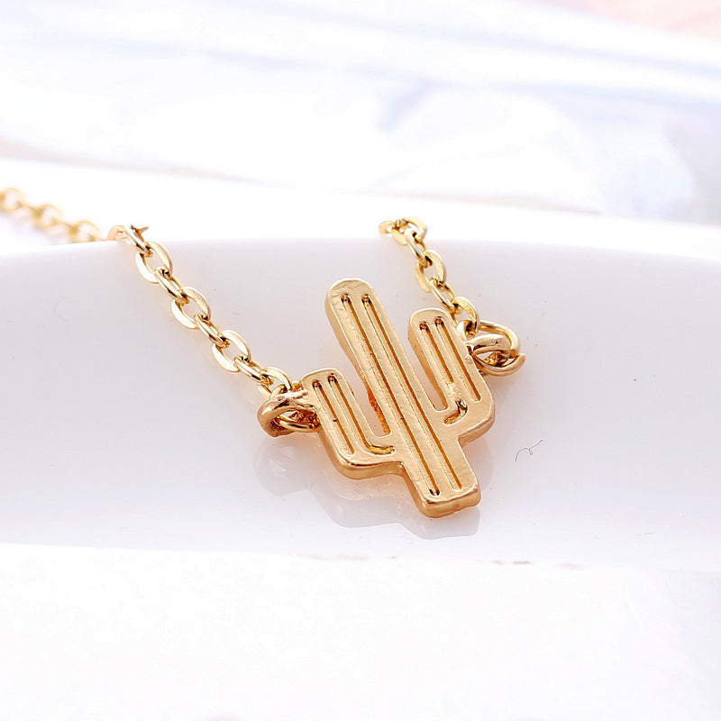 Womens Bracelet Set Of 4 Fashion Alloy Bracelets With Triangle Knotted Love Letter Cactus Designs Electroplated