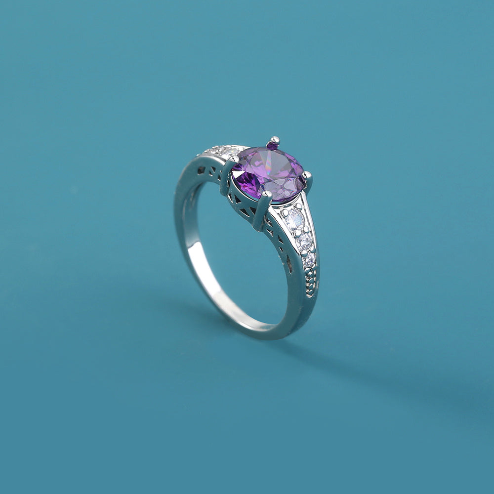 Womens Adjustable Copper Ring with Cubic Zirconia Elegant European Design Light Luxury Ring for Women Zirconia Zirconia