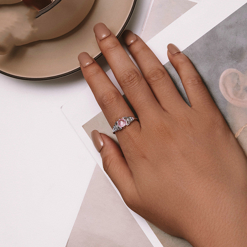 Butterfly Ring for Women Silver White Gold Plated Electroplated Natural Look Jewelry Gift Idea Limited Edition