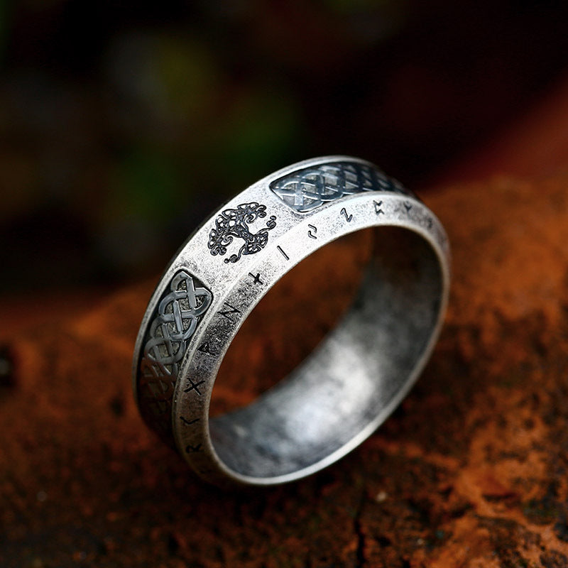 Vintage Tree Of Life Stainless Steel Ring