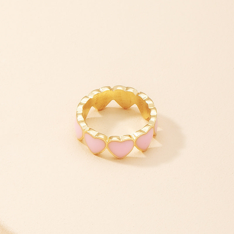 Heart Shaped Ring Alloy Electroplated Geometric Ethnic Retro Fashion Jewelry Gift For Her Design High Quality