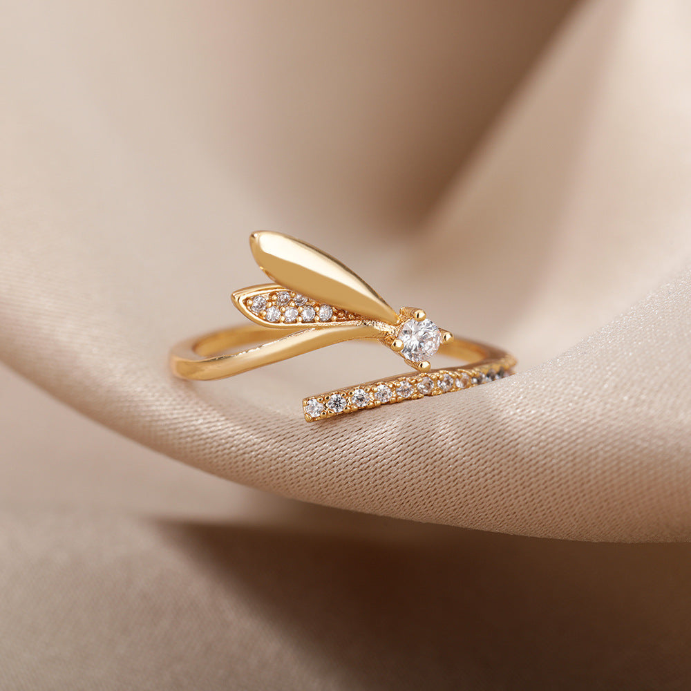 Women Copper Index Finger Ring Adjustable Opening Electroplated Gold Or Silver Fashion Jewelry Elegant Daily Wear