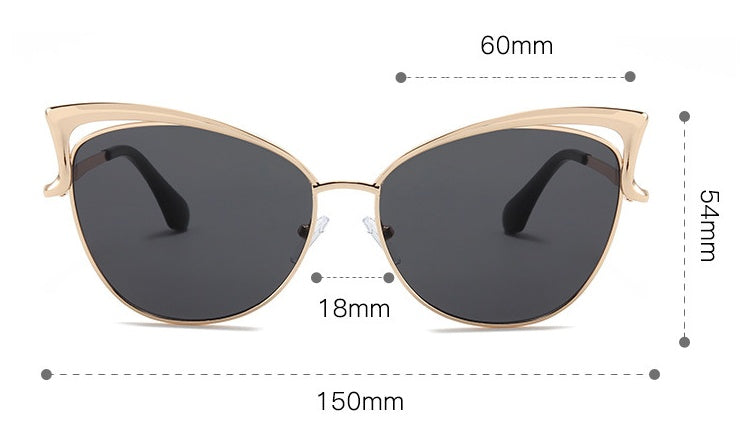Womens Cat Eye Sunglasses With Metal Frame Lightweight Design European Fashion Eyewear UV Protection PC Lenses