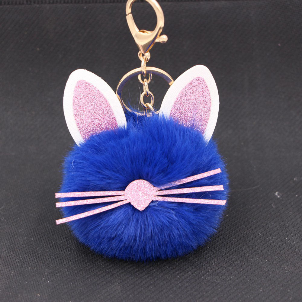Plush Kitten Keychain Cute Cat Pendant Alloy Key Ring Women Adorable Bag Charm Accessory Trendy Gift Ideas Cat