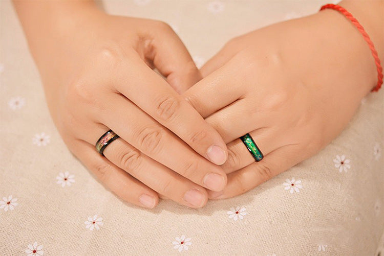 Unisex Ring Stainless Steel Couple Rings With Geometry Pattern 6mm Width Band For Birthdays And Valentines Days