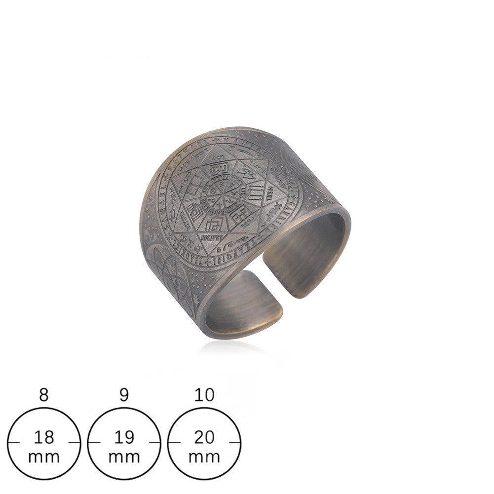 Personalized Moon Ring Duo Copper On Sides Retro Jewelry