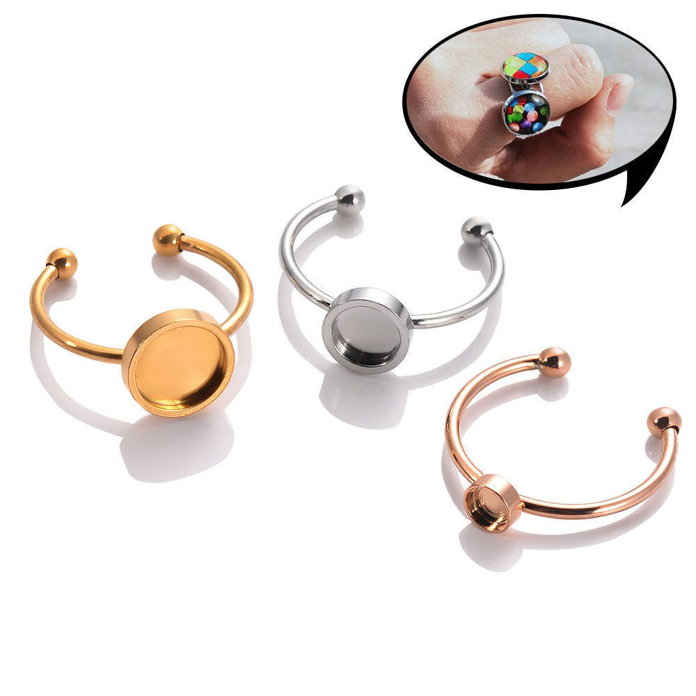Stainless Steel Ring Setting Jewelry Gold Silver Rose Gold