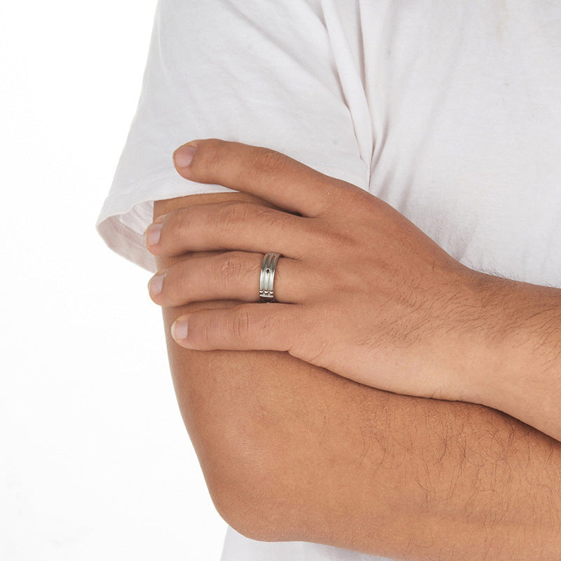 Unisex Geometric Alloy Ring White Gold Band Simple Design Festive Jewelry For Men And Women Size Range 6 To 12