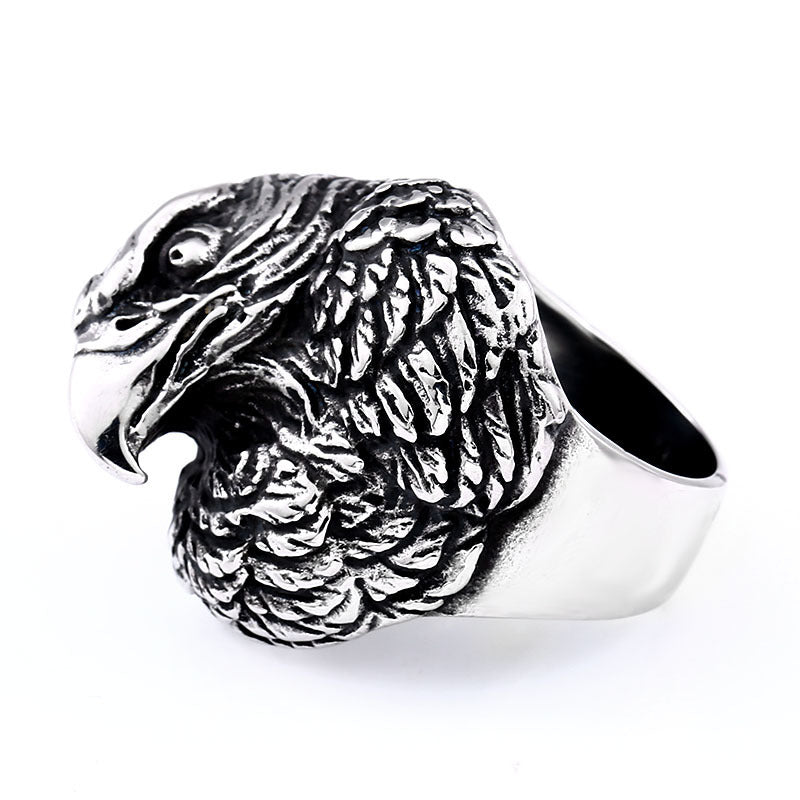 Men's Vintage Owl Ring Stainless Steel Animal Ring Personality Biker Ring Gothic Ring Punk Ring for Men and Women Fashion Jewelry US Size 8-13