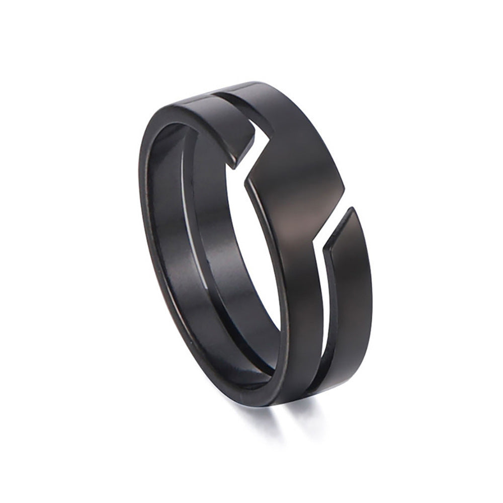 Unisex Stainless Steel Ring Glossy Fashion Jewelry Band Polished Durable Everyday Wear Ring Black Rings Silver