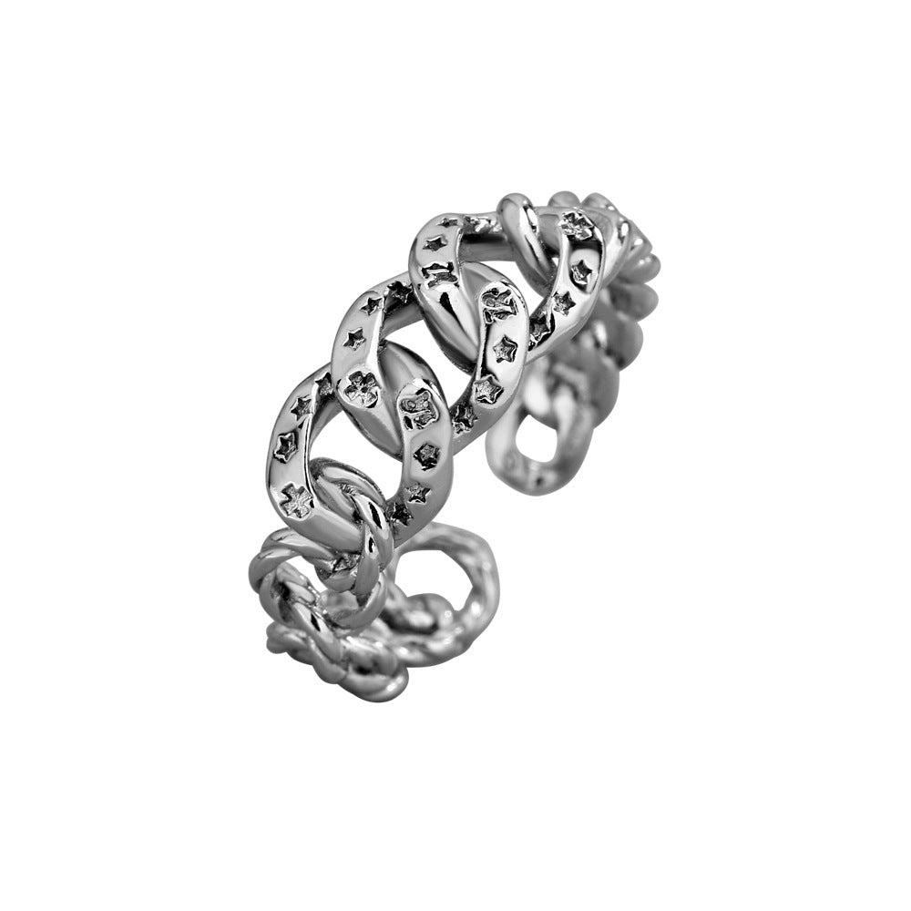 Adjustable Flower Ring Gold Plated Copper Gem Inlaid Unisex