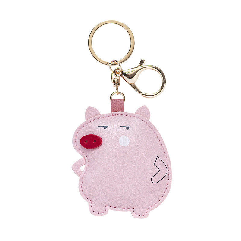 Unisex Leather Keychain Pendant Animal Ring Bag Charm Durable PU Alloy Microfiber Gift For Wedding Gift Trendy