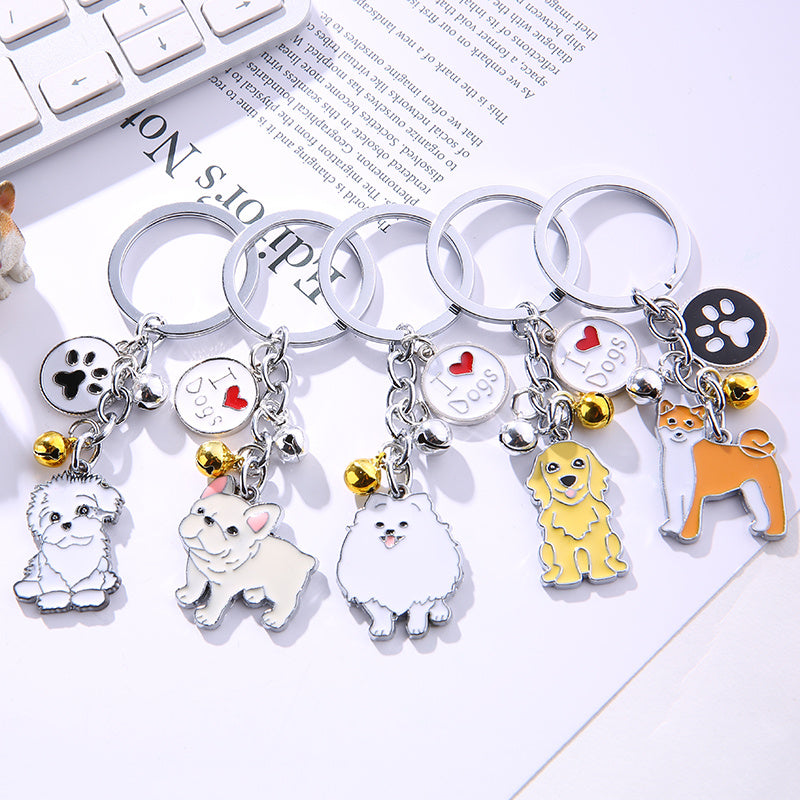 Dog Keyring Metal Pendant Pet Lovers Keyring Decoration Dog Charm For Keys Backpacks Purse Gift Animal Keyring