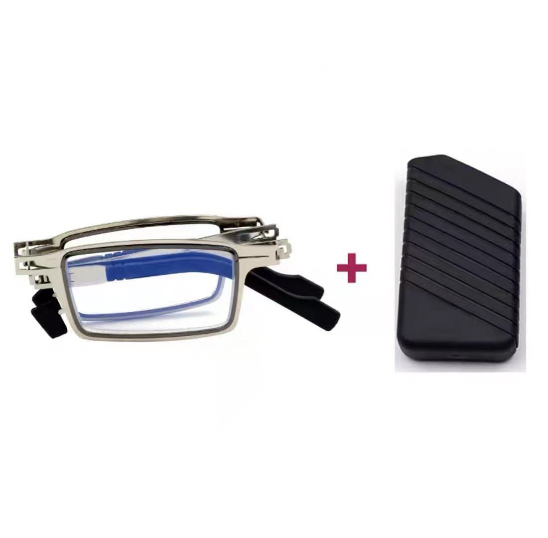 Reading Specs With HD Lenses Anti Blue Light Protection Metal Frame Folding Design And Easy Storage Full Frame
