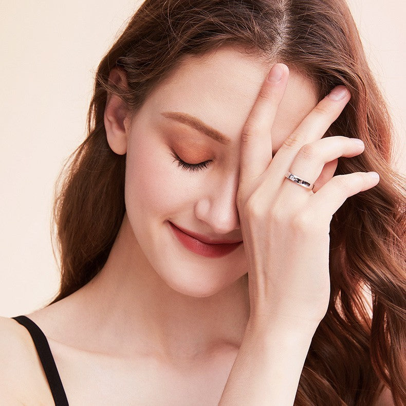 Couple Rings Set Adjustable Geometric Matching Bands for Men and Women Versatile Fashion Jewelry Accessories Engagement Wedding Promise Rings