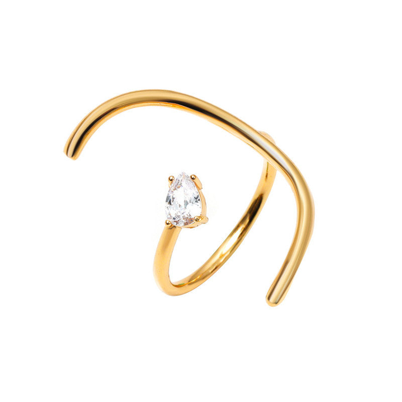 Geometric Copper Ring Unisex Electroplated Finish Retro Inspired Design Metal Band Ring Simple Fashion Minimal