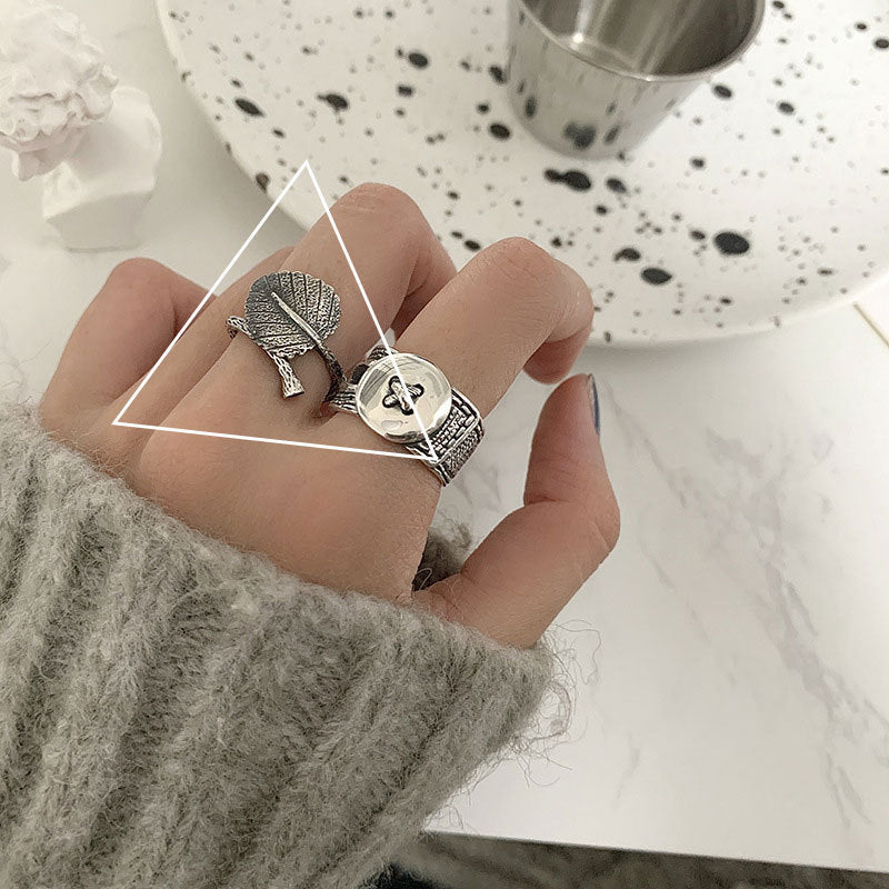 Geometric Square Ring Adjustable Opening Silver Plated Cupronickel Platinum Plated Jewelry For Women Fashion Trend