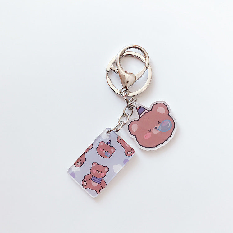 Earphone Protective Sleeve With Hanging Chain And Keychain Bear Dog Bunny Design Film Deluxe Style Fresh Style