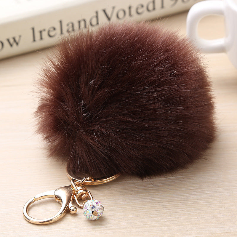 Plush Keychain Pendant Spherical Keyring Accessory 8cm Home Fashion Car Key Chain Festival Gift For Unisex Two Tone