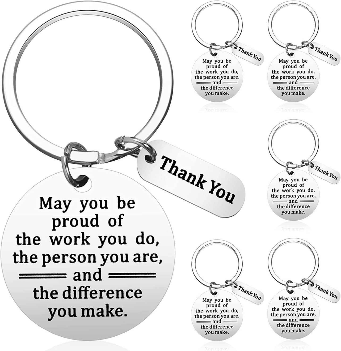 Stainless Steel Keychain Thoughtful Friendship Gift for Colleagues Expressing Gratitude Appreciation and Black