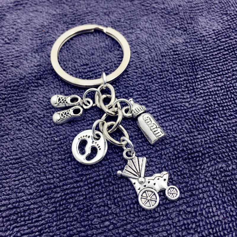 Unisex Baby Footprint Keychain Keepsake Pendant Gift For Mother Baby Shower Foot Print Key Chain Zinc New Foot