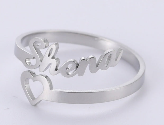 Couple Rings Personalized Stainless Steel With Custom Names Adjustable Band For Holiday Gift Promise For Couples