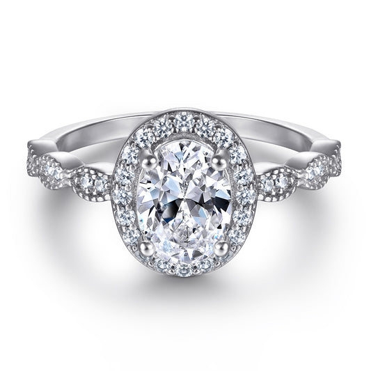 Womens Ring Set Geometric Design Rings Sterling Silver Diamond Ring Set Fashion Jewelry Gift For Women Jewelry