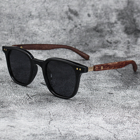 Retro Wood Grain Full Frame Sunglasses UV400 Protection For Everyday Wear Fashionable Eyewear For Everyday Use