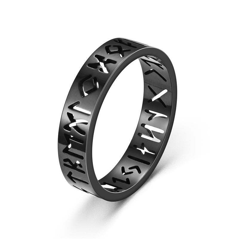 Unisex Stainless Steel Ring With Text Numerals 6mm Wide