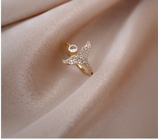 Real Gold Plating Cats Eye Rabbit Ring Alloy Jewels For Women Korean Style And Dainty Design Fashion Accessory