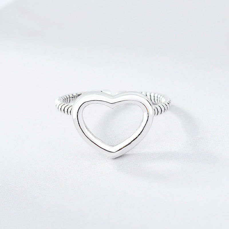 Sterling Silver Heart Ring For Women Vintage Style Anniversary Gift Wedding Celebration Retro Look For Her Now