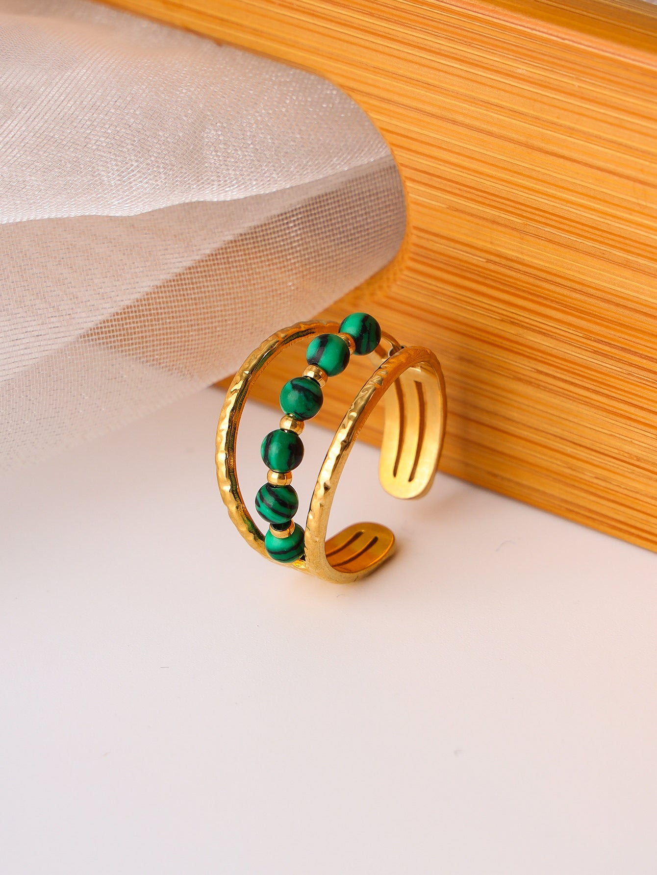 Antique Style Ring Special Interest Design Retro U Shape Stainless Steel Jewelry Wholesale Colorful Finish For Women