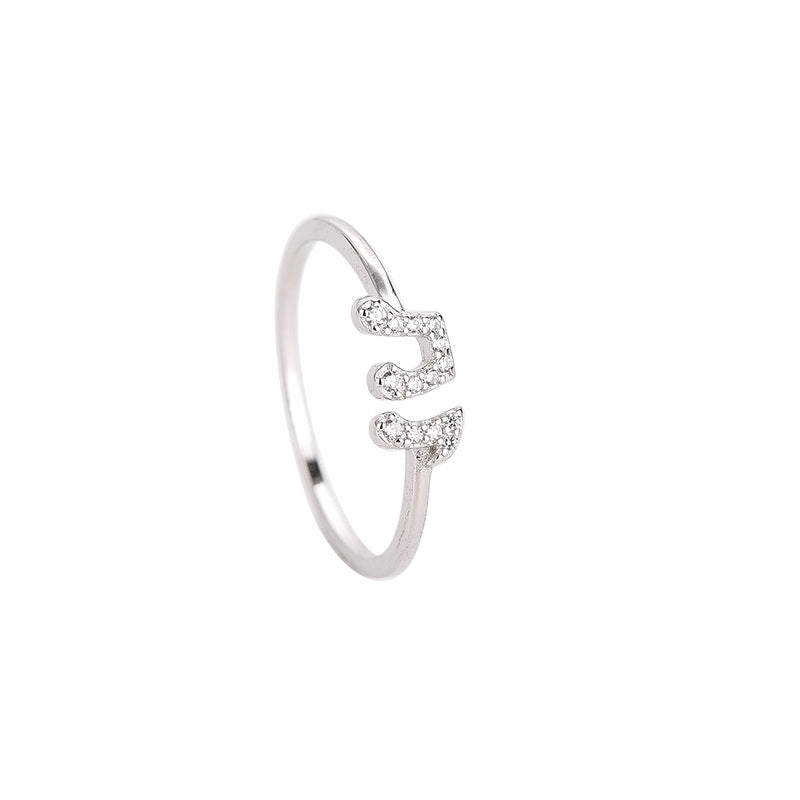 Womens Sterling Silver Ring With Diamond Accent Musical Note Design Adjustable Opening Gift For Her Elegant Style