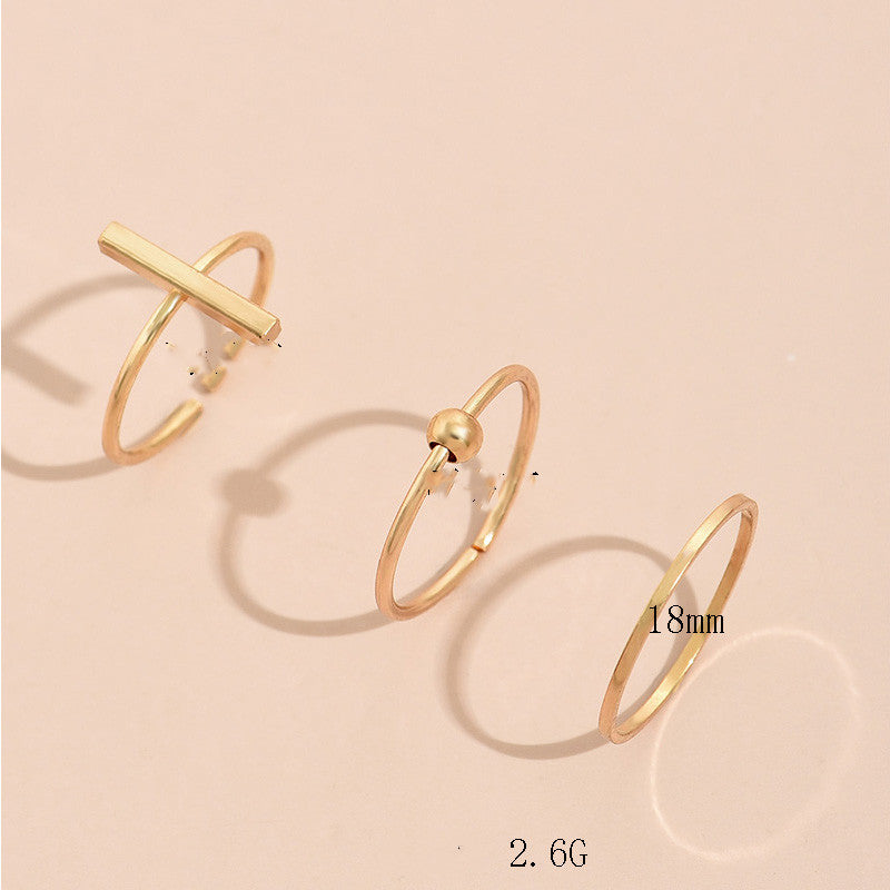 Womens Ring Fashionable Zinc Alloy Lightweight Ring For Women Girls All Match Design Everyday Wear GoldenColor