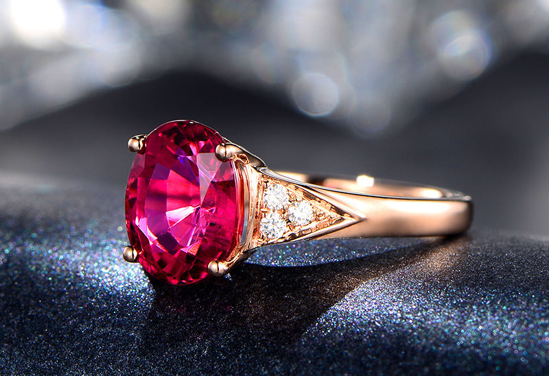 Tourmaline Gemstone Ring Copper Adjustable Band With Rose Gold Plating And Blue Accents Ideal Gift For Any Occasion