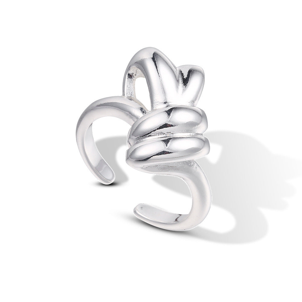 Womens Adjustable Geometric Ring Gold Plated Copper